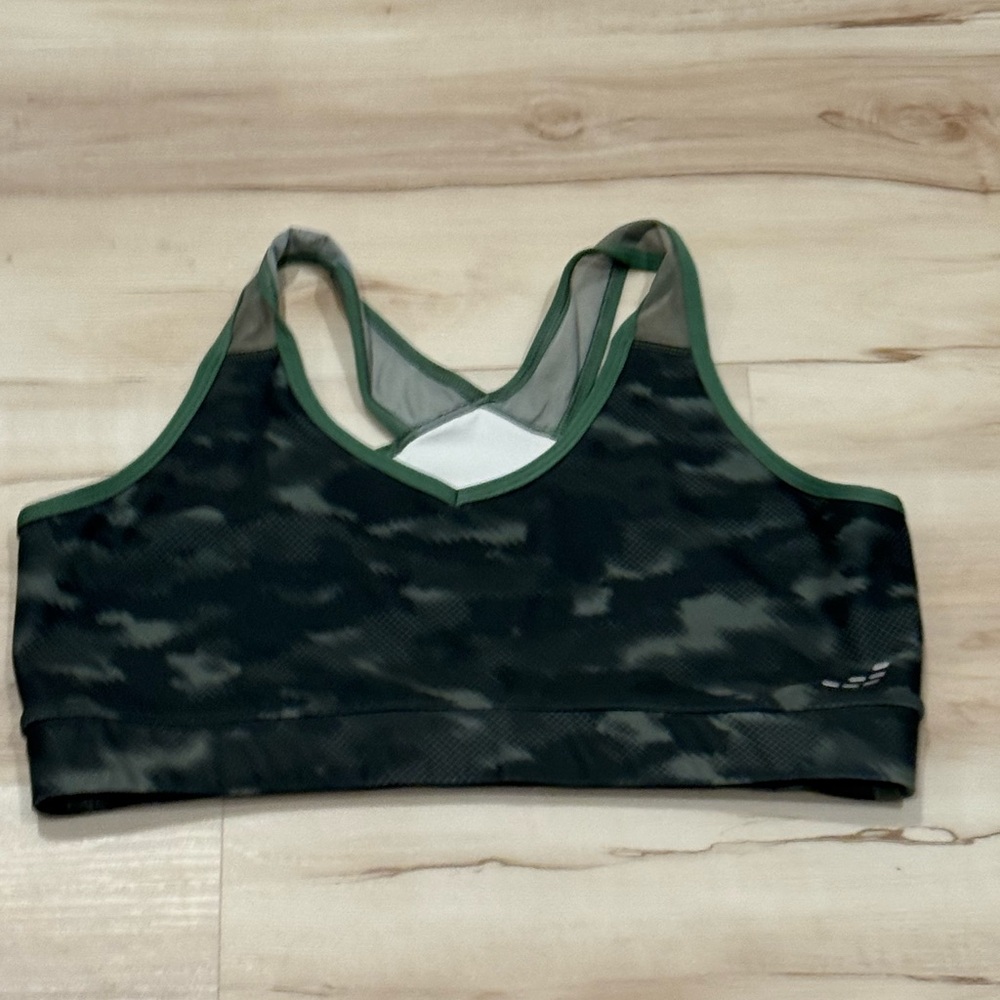 BCG Green and Black Sports Bra, Mid Support